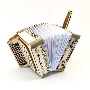 Personalized Accordion Office Pencil Stand - Custom Birthday Gift With Text- Office Stand For Accordion / Ziehharmonika Players