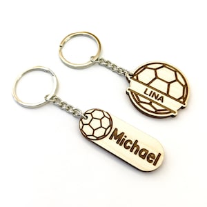 Personalized Handball Wooden Keyring / Keychain With Custom Name Engraving - Gift For Handball Players
