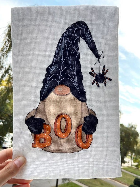 Cross Stitch Pattern Halloween Gnome Halloween Cross Stitch Etsy