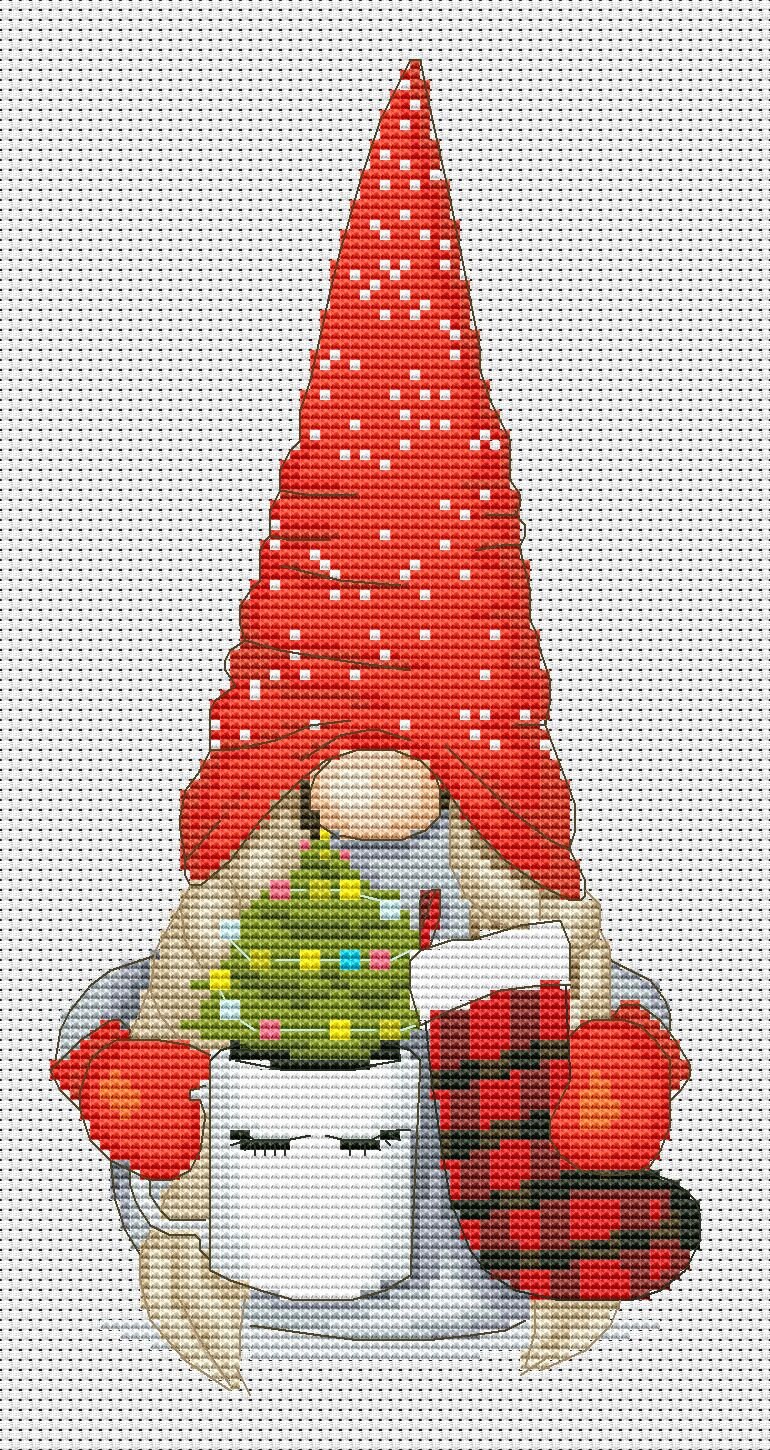 Christmas Gnome Cross Stitch Pattern Gnome Cross Stitch Etsy