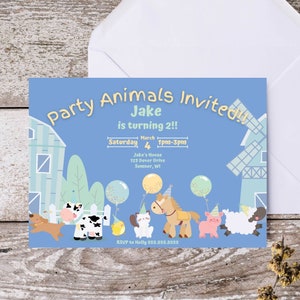 Editable Farm Themed Birthday Invitation, Farm Birthday Party, Farm