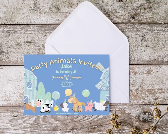 Editable Farm Themed Birthday Invitation Farm Birthday Party - Etsy