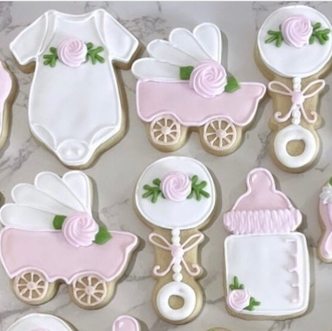 12 Flower Baby Shower Sugar Cookies Sugar Cookies Baby Shower Cookies