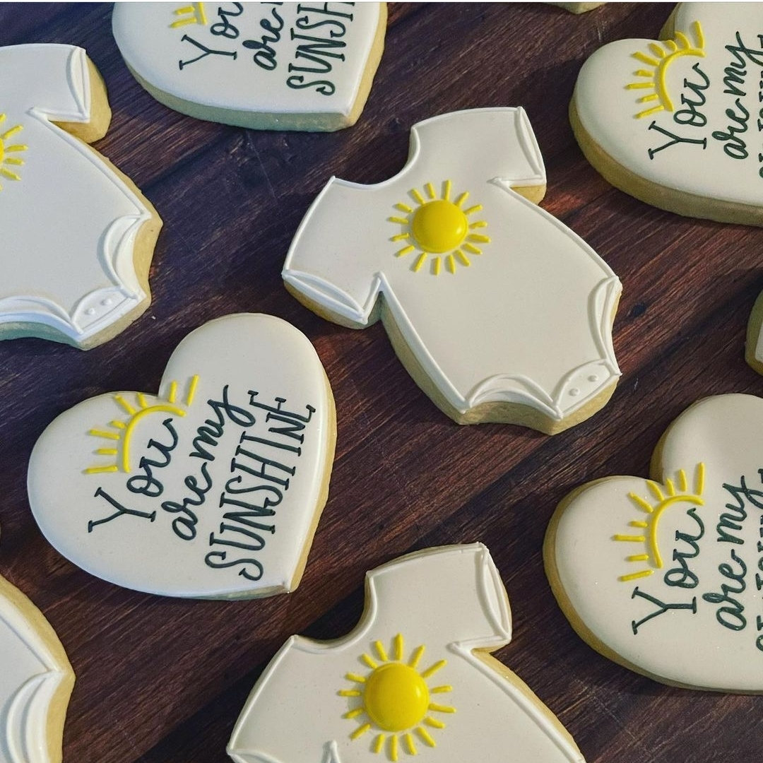 12 Flower Baby Shower Sugar Cookies Sugar Cookies Baby Shower Cookies