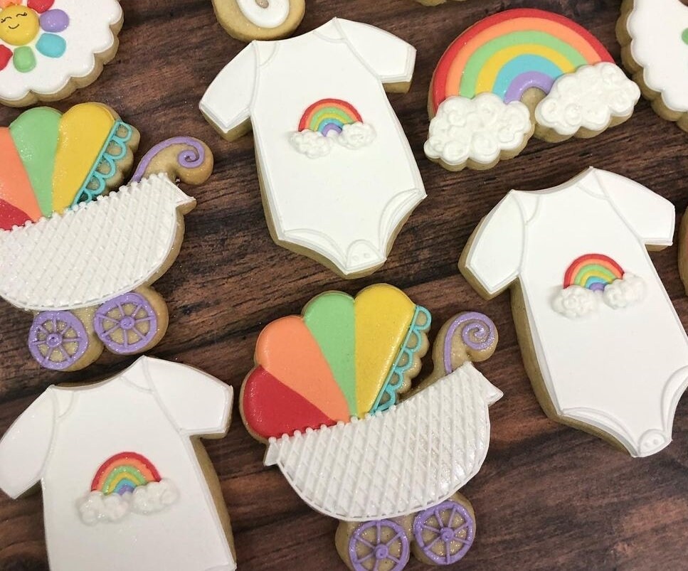 12 Flower Baby Shower Sugar Cookies Sugar Cookies Baby Shower Cookies