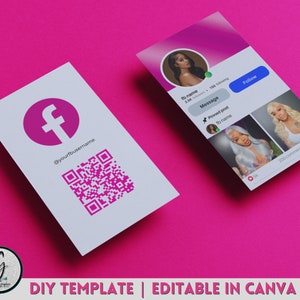 pink business card template | Facebook business card | business card template| editable business card template| pink business card | LGGPX