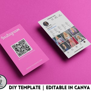 Instagram business card template | Instagram business card | business card template| editable business card template| pink business card