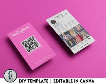 Instagram business card template | Instagram business card | business card template| editable business card template| pink business card