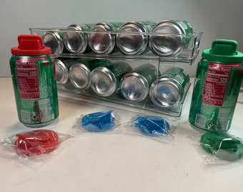 Can Organizer Bundle: Rolly Dispenser + 6 Soda Can Lids
