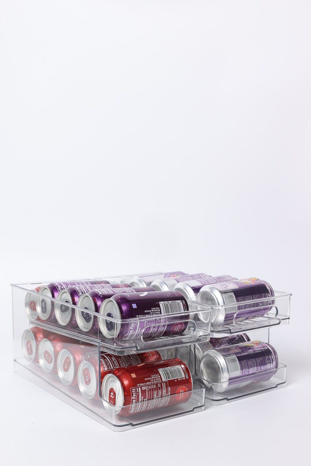 2pack Clear Can Organizer Bins for Fridge, Kitchen, Garage, Tabletop, Pantry, Outdoor Parties