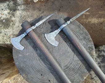 Hand Forged Viking Bearded Spiked Hand Axe