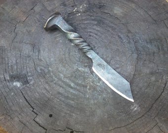 Hand Forged Clip Point Railspike Knife