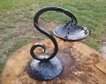 Hand Forged Hanging Raven Bowl
