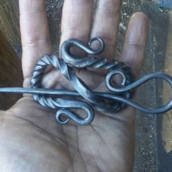 Hand Forged Viking / Celtic Barrette with Hairpin