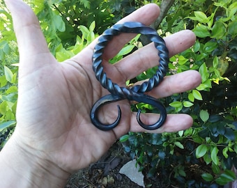 Hand forged blackend Troll Cross belt buckle