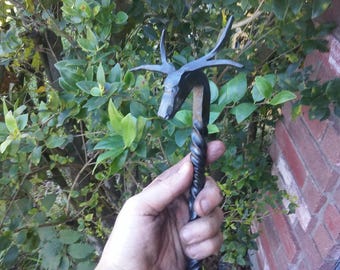 Hand Forged Large Stag's head scribe / Marlin spike / Awl