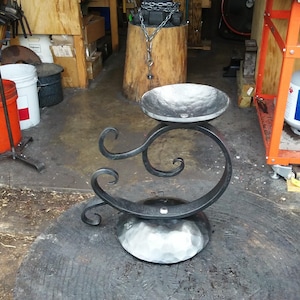 Hand Forged Medieval Standing Scroll Work Bowl