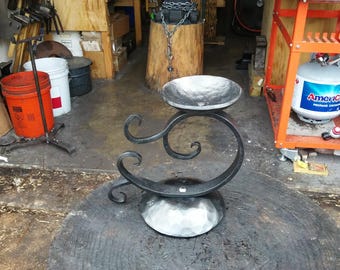 Hand Forged Medieval Standing Scroll Work Bowl