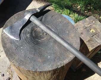 Hand Forged Raven War Axe