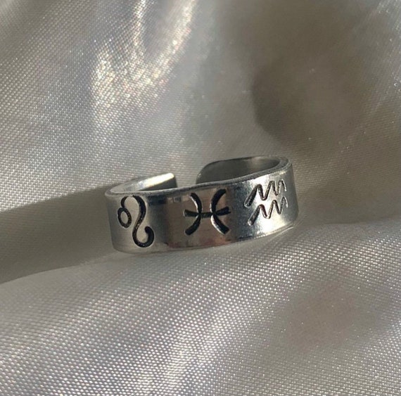 Sun Moon Rising Zodiac Ring Etsy Australia