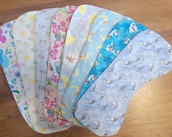 mix and match burp cloths. Multiple fabric choices