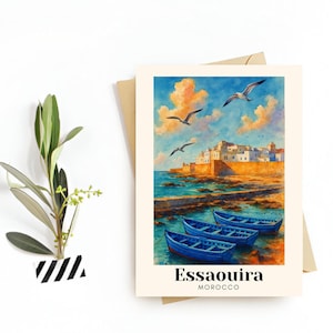 Essaouira, Marokko Reise Postkarte - Grußkarte - Medina & Küstenarchitektur, digitaler Download - Souvenir oder Geschenk für Reisende