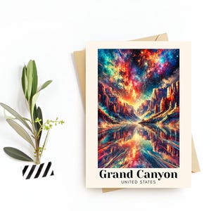 Cartão de viagem Grand Canyon, EUA, arte de parede HD – impressão de paisagem icônica, download digital – a lembrança de viagem perfeita ou presente para viajantes