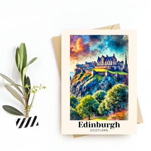 Edinburgh, Schottland Reisekarte, HD Wandkunst - Edinburgh Castle Druck, digitaler Download - Das perfekte Reiseandenken oder Geschenk für Reisende