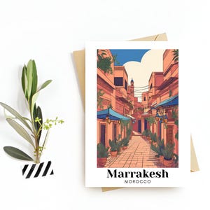 Marrakesch, Marokko Reisepostkarte, Die Kasbah-Moschee, digitaler Download, das perfekte Reiseandenken oder nachdenkliche Geschenk für Reisende