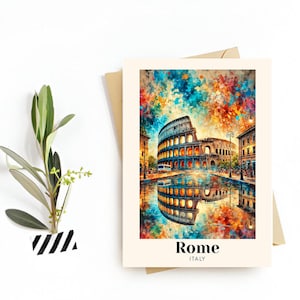 Impressão digital Roma, Itália Cartão de viagem, HD Wall Art – Impressão do Coliseu – A lembrança de viagem perfeita ou presente para viajantes