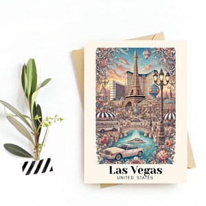 Las Vegas, Nevada Reise-Postkarte - Grußkarte - Kultige Wahrzeichen, digitaler Download - Perfektes Souvenir oder Geschenk für Reisende
