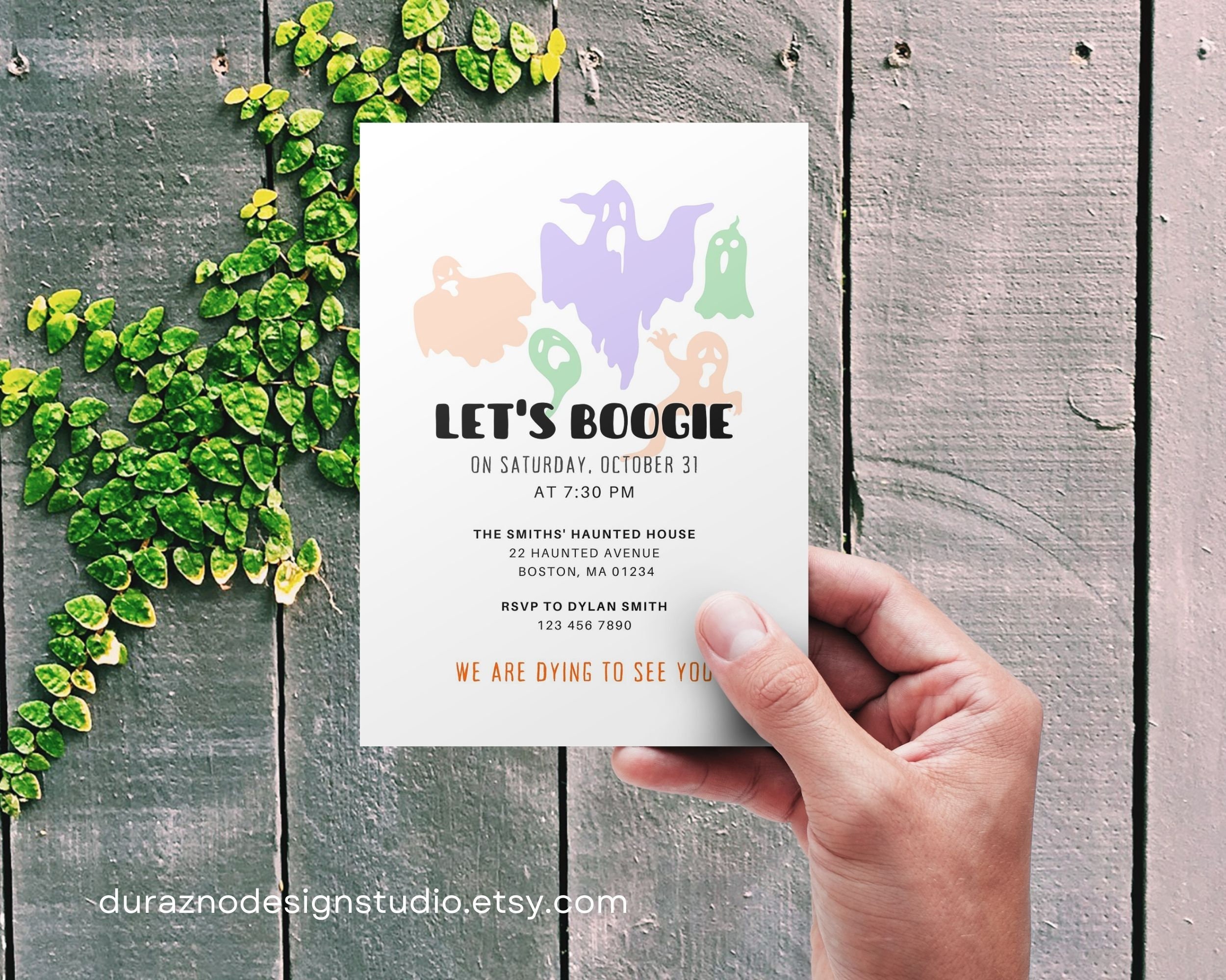 Halloween Party Invitation Template, Editable Spooky Costume Party ...