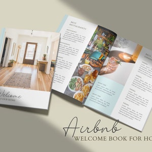 Airbnb Host Welcome Book Template, Guidebook for Guests Editable Canva Template, Modern Booklet for Rentals, Real Estate Guide