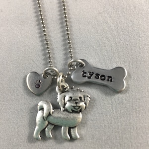 Maltese Custom Necklace Personalized your dog’s name