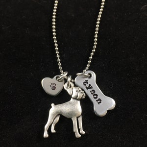 Boxer Personalized Necklace Customized Dog Jewelry all breeds