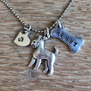 Airedale Custom Necklace Personalized your dogs name