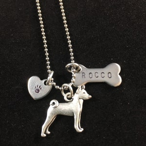 Basenji Custom Dog Breed Necklace Personalized your dog’s name