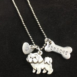 Shih Tzu Custom Necklace Personalixed with your dog’s name