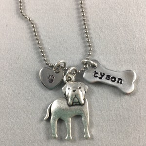 English Mastiff Personalized Necklace Custom Dog Jewelry