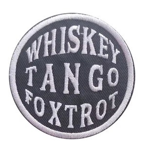 Whisky Tango Foxtrot  Patch Iron On Embroidered  3” Military