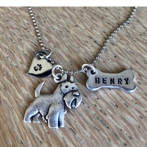 Schnauzer Custom Necklace Personalized your dogs name