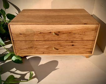 Handmade White Oak Watch Box: 12-Slot Display Case