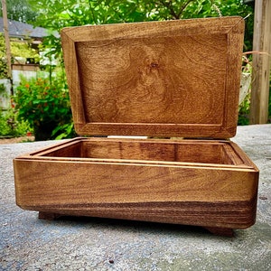 Wooden Keepsake Box Jewelry box Mini box Mini Storage Box Wooden Storage Box Large Wood Box Hinged Lid Box image 4