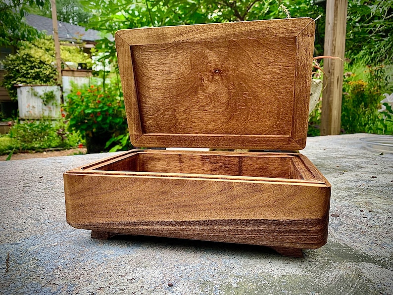 Wooden Keepsake Box Jewelry box Mini box Mini Storage Box Wooden Storage Box Large Wood Box Hinged Lid Box image 4