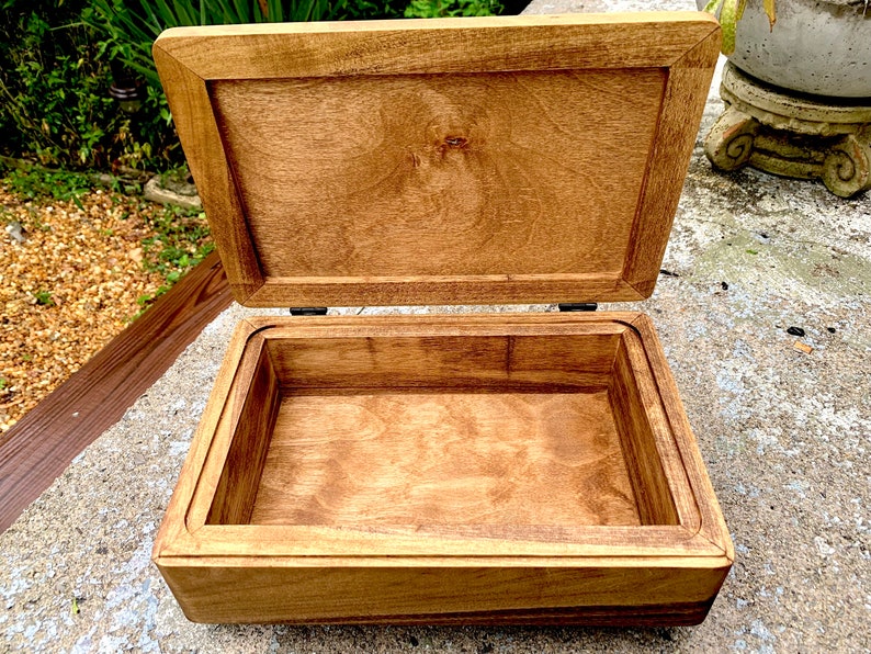 Wooden Keepsake Box Jewelry box Mini box Mini Storage Box Wooden Storage Box Large Wood Box Hinged Lid Box image 7