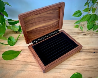 Solid walnut jewelry box, ring display box