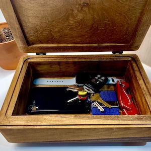 Wooden Keepsake Box Jewelry box Mini box Mini Storage Box Wooden Storage Box Large Wood Box Hinged Lid Box image 10