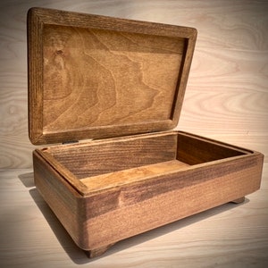 Wooden Keepsake Box Jewelry box Mini box Mini Storage Box Wooden Storage Box Large Wood Box Hinged Lid Box image 1