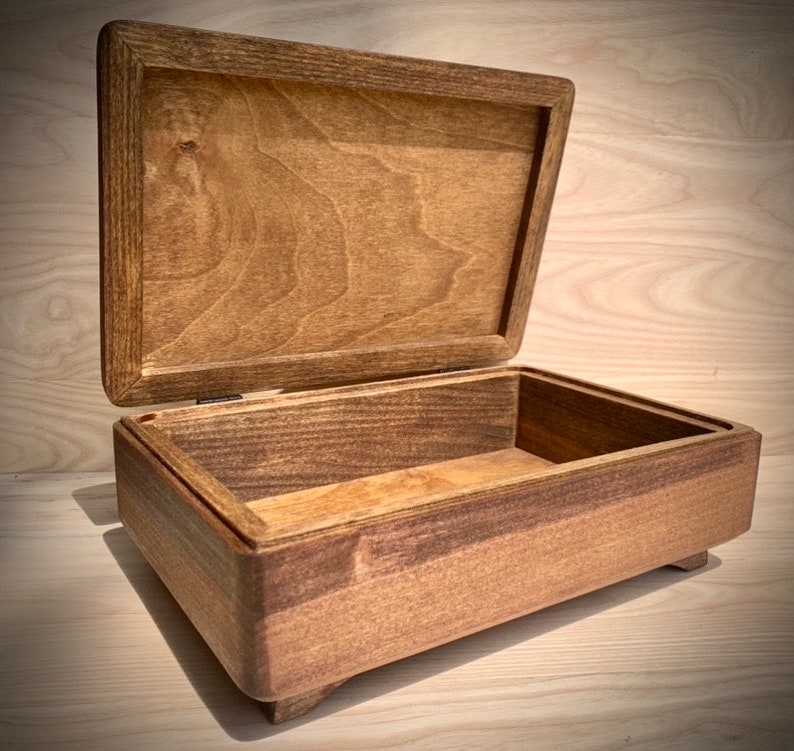 Wooden Keepsake Box Jewelry box Mini box Mini Storage Box Wooden Storage Box Large Wood Box Hinged Lid Box image 1