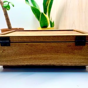 Wooden Keepsake Box Jewelry box Mini box Mini Storage Box Wooden Storage Box Large Wood Box Hinged Lid Box image 8